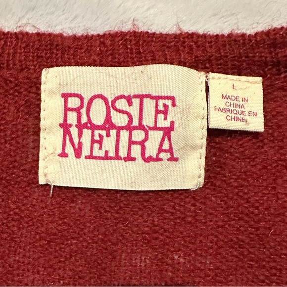 Rosie Niera for Anthropologie ox blood red cardigan - Picture 6 of 7